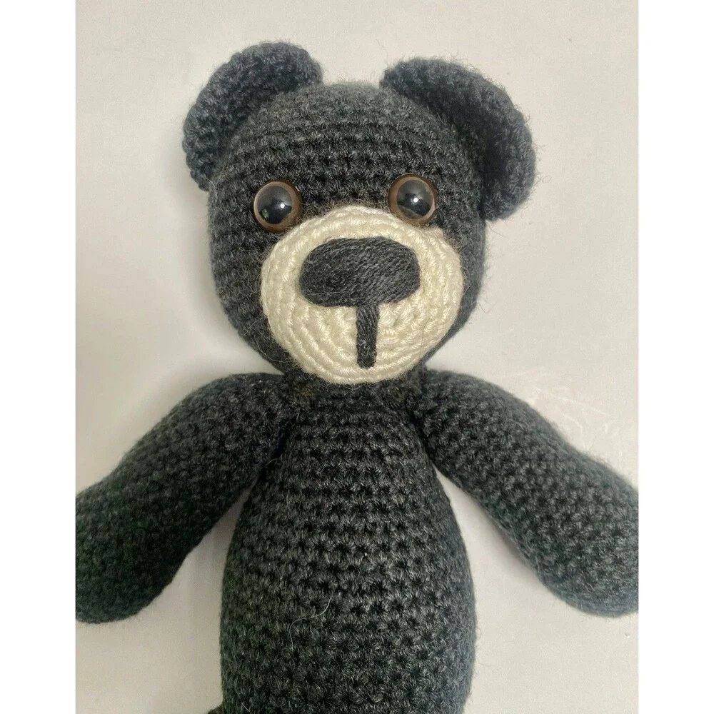 Handmade Crochet Teddy Bear Black 12
